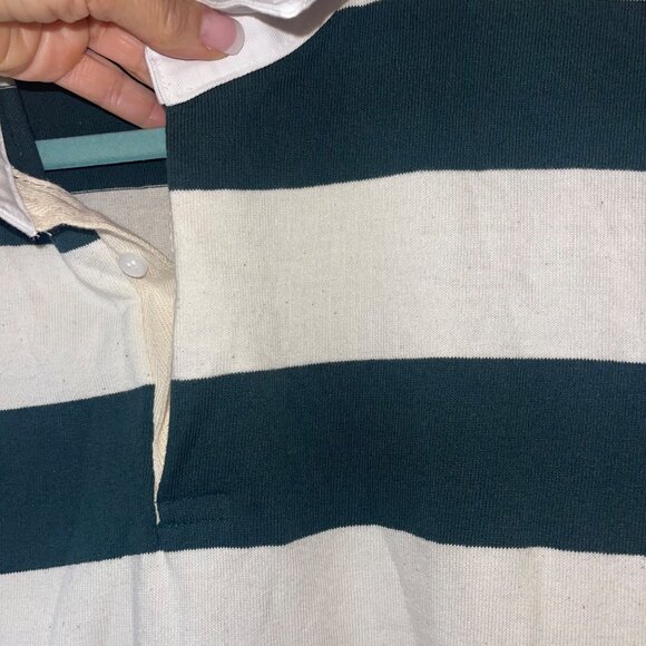 Oak Fort Womens Shirt Size Small Cream Oversized Rugby Striped Pure Cotton - Picture 3 of 9